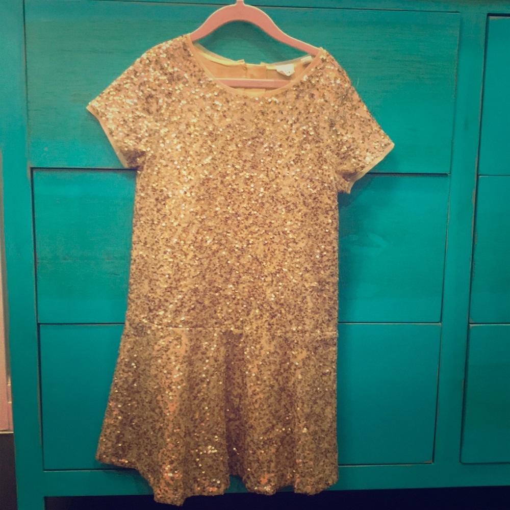 Girl gold sequined Dress